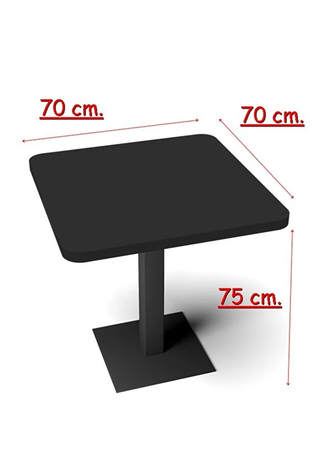 KLAS 70/70 SİYAH KARE MUTFAK MASASI,YEMEK MASASI. BİSTRO MASA 1691S